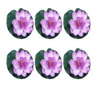 6Pcs Artificial Floating Flower With Leaf Pad Artificial Floating Flower For Pond Decorations Hotel
