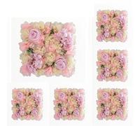 6PCS Artificial Flowers Wall Panel 3D Flower Backdrop Faux Roses For Wall Party Wedding Bridal Shower Outdoor Decoration for Home Decoration(Light Pink)