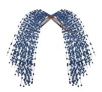 6Pcs Artificial Glitter Berry Stems,76cm Blue Ting Branches,Christmas Tree Stems,Berry Sticks Weeping Willow Decor(Royal Blue)