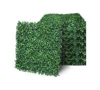 AKA 6 PCS Artificial Leaves Hedge Panels Hedge Wall Panels Trellis with Artificial Leaves Artificial Grass Backdrop Wall 50 X 50cm Green Grass Wall for Decor Privacy Fence Indoor Outdoor Garden
