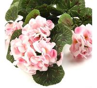 6Pcs Artificial Plants And Artificial Flowers, Artificial Silk Geranium Plant Red Flowers For Outdoors Or Indoor(light pink)(light pink)