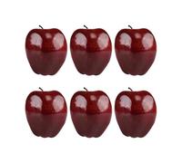 6pcs Artificial Red Apple Fake Fruit House Kitchen Party Decoration, Faux Big Red Apples,7.5*8.5cm