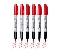 6Pcs Assorted Color Permanent Markers Fine Tip Waterproof Pens for Students Highlighting and School Art Projects Fine Tip