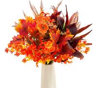 6PCS Autumn Artificial Flowers Outdoor UV Resistant Flowers Artificial Fall Flowers Faux Autumn Plants for Home Garden Porch Window Table Fall Decorations