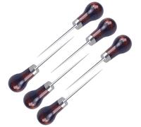 6PCS Awl Tool,Gourd Shape Wooden Handle Scratch Awl Tool,Awl Tool Sewing for Leather Craft Cloth Pouch Hole DIY Handmade Maker Tool