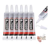 6Pcs B7000 Clear Adhesive Glue 15ML - Multi-Function Industrial Strength B-7000 Glues Waterproof Adhesive for Jewellery, Mobile Phone, Tablet, Metal, Wood and Fabric Repair