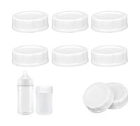 6pcs Baby Bottle Caps Compatible with Pigeon & Lansinoh Bottles, Travel and Storage Bottle Lids Replacement (White)