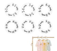 6Pcs Baby Closet Dividers,Double-Sided Baby Wardrobe Dividers,Baby Closet Organizer for New Mom Dad Parents Nursery Decor,Round Clothes Hanger Dividers Writable and Reusable for Sorting Clothing Size