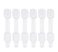 6Pcs Baby Safety Locks - Adjustable Child Safety Lock for Cupboard Cabinet, Self-Adhesive Baby Proof Strap Lock for Fridge, Drawer, Toilet