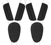 6Pcs Baby Stroller Seat Belt Pads Set, Universal Car Seat Belt Shoulder Strap Covers & Crotch Pad, Soft Seat Belt Covers for Car Seat, Pushchair, Stroller, for Newborns, Infants & Kids (Black)