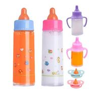 6PCS BabyDoll Accessories Set, Magic BabyDoll Milk Bottle Milk Bottle Pretend Play Childrens B-abyDoll Magic Feeding Bottles MilkJuice Bottles B-aby Doll Feeding Accessories
