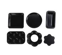 6pcs Bakeware Set, Carbon Steel Anti Stick Baking Pans Set with Loose Bottom, Non Stick Coating for Toast Muffin Pizza Cake, Multi Functional Kitchen Oven Bakeware for Home Bakers (Black)