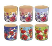 6pcs Baking Paper Molds for Easter Bread Cakes Panettone Paska Flowers 2 (130x85 mm)
