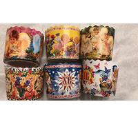 6pcs Baking Paper Molds for Easter Bread Cakes Panettone Paska Kulich (Angels, 70 * 85 mm (Diameter*Height))