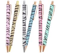 6pcs Ballpoint Pen with Zebra Pattern, Plastic, Smooth Writing