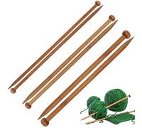 6PCS Bamboo Knitting Needles Set, Warm Wooden Needles for Arthritic Hands, DIY Handmade Wool Sweater Scarf (6mm, 8mm, 10mm)