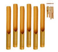 6pcs Bamboos Wind Chimes For Garden | Wooden Wind Chimes | Handcrafted Natural Wooden | Large Indoor Outdoor Hollow Bamboos Pipes for Garden Patio Home Décor