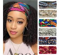 6Pcs Bandana Headbands for Women Wide Wavy Headscarf Boho Head Scarfs Wraps Turban Fabric Elastic Headband Yoga Hairbands Sport Running Headscarves