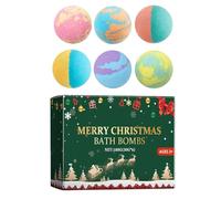 6Pcs Bath Bombs, Christmas Colorful Bath Bombs, Handmade Natural and Organic Bubble Bath Bombs, Organic Refreshing Spa Relaxing Bath Bubble Ball for Women & Men, Girls, Wife