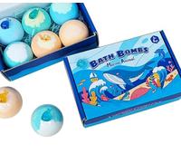 6pcs Bath Bombs for Kids with Surprise Inside Bubble Bathes,Natural Handmade Bubble Bathbombs,Sea Themed Natural and Organic Bubble Baths Bombss with Glow-in-The-Dark Surprise Inside for Kids