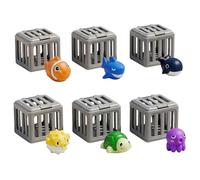 6Pcs Bath Toy Play Set W/Fish Box Floating Animals Floating & Sinking Animal Diving Set Pools Diving Rescue Toy Outdoor Beach Lake Swim Summer Party Gift