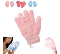 6pcs Bathing Gloves, Nylon Exfoliating Gloves, Exfoliates Ingrown Hairs and Dead Skin for Use in Showers, Spas, Massages, and Dead Skin Cell Removal (12x19.5cm,1pc-Pink)