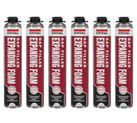 6PCS Bazaarist Soudal Gun Grade Expanding Foam 750ml - Self-Expanding PU Gap Filler with Excellent Heat & Sound Insulation, Gun-Applicable Aerosol