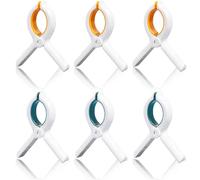 6pcs Beach Towel Clips, Strong Beach Chair Clips,Strong Beach Chair Clips,Non-Slip Towel Pegs,Strong Grip Clothes Pegs for Sun Lounger Washing Line Laundry Pool Chairs Sunbeds, with Drawstring Organi