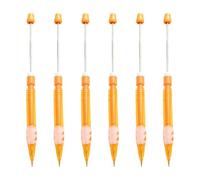 6Pcs Beadable Mechanical Pencils for Writing Sketching Art Project 0.5mm Beadable Automatic Pencil for for Adult Kid Refillable Pencil