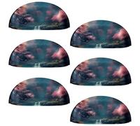 6PCS Beautiful Scenery Under The Moon-29 Shell Cup Handles Drawer Pull Handles Knobs Semicircle Cup Handle with Screws for Kitchen Furniture Cabinet Wardrobe Cupboard