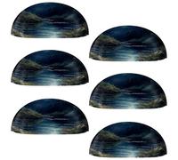 6PCS Beautiful Scenery Under The Moon-3 Shell Cup Handles Drawer Pull Handles Knobs Semicircle Cup Handle with Screws for Kitchen Furniture Cabinet Wardrobe Cupboard