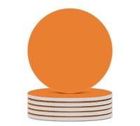 6PCS Beauty Burnt Orange Coasters Non-Slip Round Drink Coasters with Ceramic Stone and Cork Base, Heat Resistant Absorbent 33.00Stone Coaster Set for Kinds of Mugs and Cups, 4 Inch