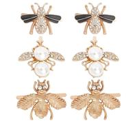 6pcs Bee Shoe Charms Metal Bumblebee Clip-on Decorations for Women | Zircon and Abs Details, Quick-fit Design, Lightweight Secure Hold, Party and Trend Styling Accents