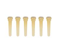 6Pcs Beef Bone Guitar Pegs, Acoustic Guitar Bridge Pins, Natural Color Unbleached Bone Pegs for Folk Guitar Ukulele, Simple Replacement with Excellent Workmanship (BF-LTG10)