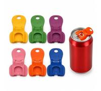 6PCS Beverage Can Opener Ring Pull Tool Plastic Drink Tin Lid Fingernail Protector Marker with Colourful Shells for Adults for Home Office Picnics for Summer Barbecues Party Accessories Set