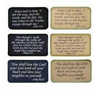 6Pcs Bible Verse Patches - Psalm 23:4, Luke 10:27, John 14:6 Christ Bible Patch Emblem Badge for Tactical Vest Caps Bags Backpacks (2"x3.5")