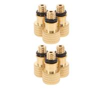 6pcs Bicycle Pump Adapter Valve Converter Pure Copper | Golden Finish, Leak Free Connection, Outdoor Rides and Home Bike Maintenance, Includes English Valve Tools