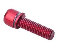 6Pcs Bicycle Stem Screws M5x18mm Titanium Alloy Bike Stem Hex Tapered Screw Top Cover Headset Screws(red)