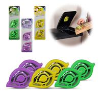 6Pcs Bin Freshener Odour Eliminator for Kitchen Dustbins, Apple Lemon Lavender Scent Trash Can Deodoriser Self Adhesive Leaf Design, Odour Remover for Pedal Swing Bins