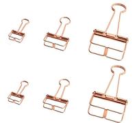 6pcs Binder Clips 19mm/ 32mm/ 31mm Rose Gold Clips, Clips for Paperwork, Paper Clips Clamps for Office School Supplies
