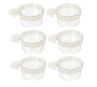 6pcs Bird Feeder Box with Waste Reduction, Acrylic Cage Accessory | Multi Food Separation, Outdoor Hanging Use, for Small to Medium Birds and Egg Yolk Rice