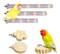 6PCS Bird Perches for Cage:Natural Parakeet,Cockatiel&Parrot Accessories-Perch for Medium Birds,Budgies,and Conures