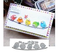 6pcs Birds On The Ware Metal Die Cuts,Spring Tree Bird Cutting Dies Cut Stencils DIY Scrapbooking Decorative Embossing Paper Party Wedding Card Making