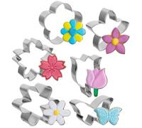 6Pcs Biscuit Cutters for Baking, 3 Inch Butterfly Cookie Cutter, Daisy Tulip Butterfly Shapes, Ideal Baking Tool for Homemade Cookies & Fondant (5 Styles)