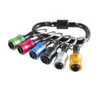 6Pcs Bit Holder Keychains 1/4inch Hexagon Shank Screwdriver Bit Clip for Drill Extension Nut Driver with Carabiner Shank Holder