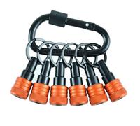 6Pcs Bit Holder Keychains 1/4inch Hexagon Shank Screwdriver Bit Clip for Drill Extension Nut Driver with Carabiner Shank Adapter