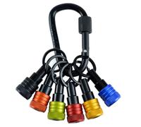 6Pcs Bit Holder Keychains 1/4inch Hexagon Shank Screwdriver Bit Clip for Drill Extension Nut Driver with Carabiner Holder