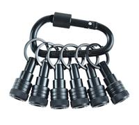 6Pcs Bit Holder Keychains 1/4inch Hexagon Shank Screwdriver Bit Clip for Drill Extension Nut Driver with Carabiner Holder