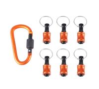 6Pcs Bits Holder Keychains 1/4inch Hexagon Shank Screwdriver Bits Clip for Drill Extension Nut Driver with Carabiner Bit Holder Keychains