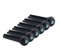6pcs Black Acoustic Guitar Bridge Pin W/Abalone Dot Inaly Plastics Slotted